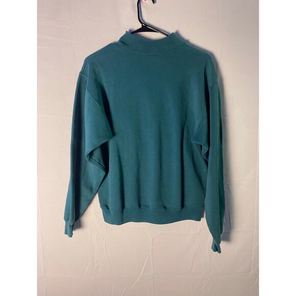 Hanes Bow Heart Shaped Green Crewneck Pullover Sweater Women's Size Medium - Picture 2 of 2